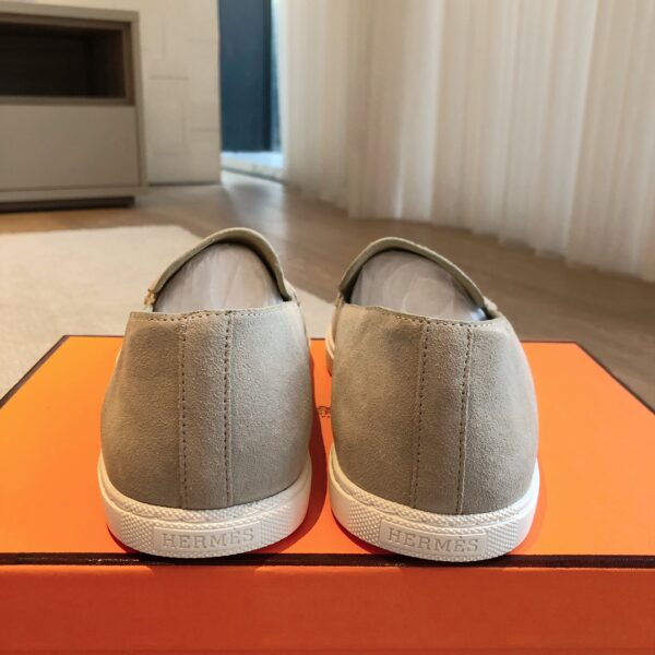Hermes Suede Cowhide Leather Casual Shoes For Men And Women - Image 8
