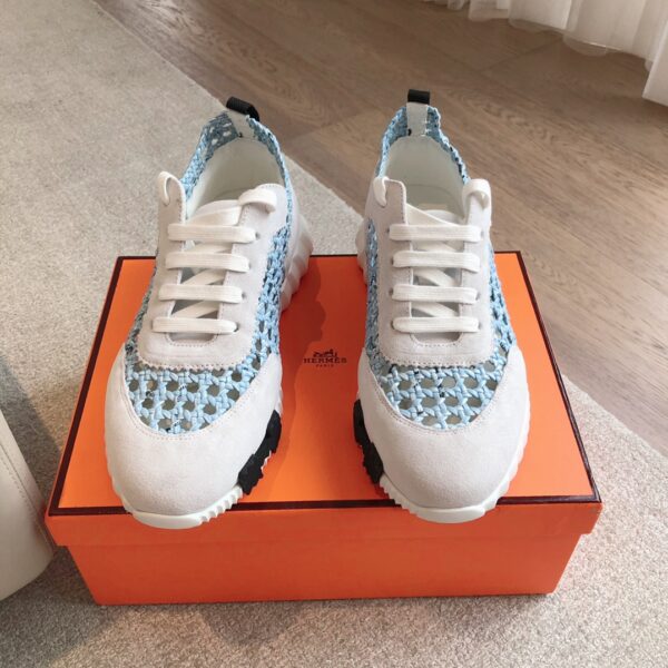 Hermes Hollow Out Handmade Weaving Casual Shoes For Men And Women - Image 3