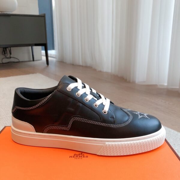 Hermes Autumn And Winter Cowhide Leather Casual Shoes For Couple - Image 4