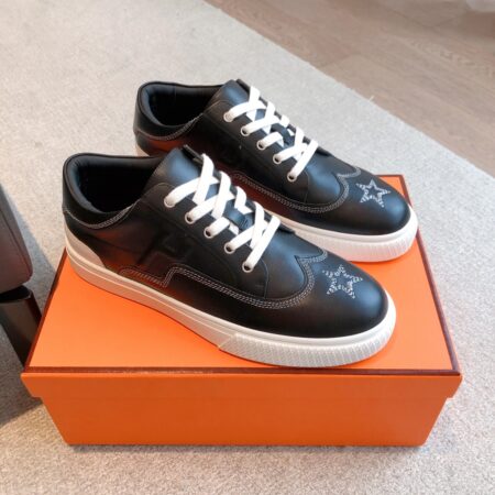 Hermes Autumn And Winter Cowhide Leather Casual Shoes For Couple