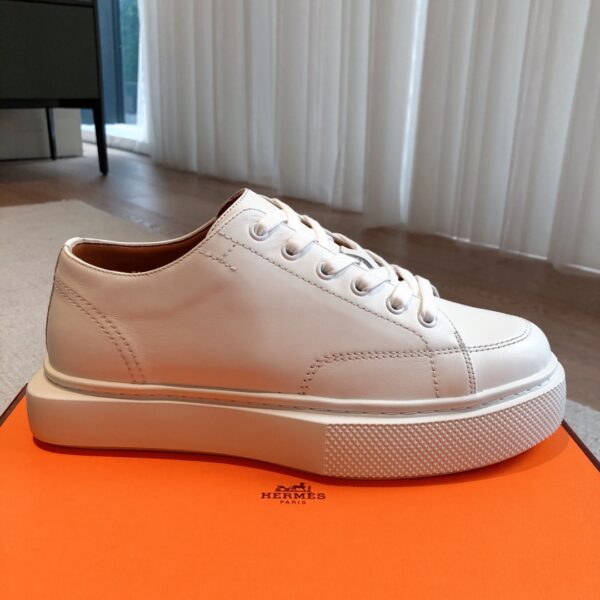 Hermes Cowhide Leather Casual Shoes For Couple - Image 4
