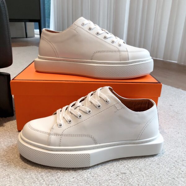 Hermes Cowhide Leather Casual Shoes For Couple - Image 5