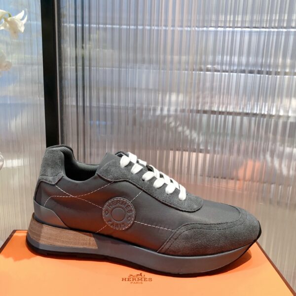 Hermes Cowhide Leather Casual Sport Shoes For Couple - Image 4