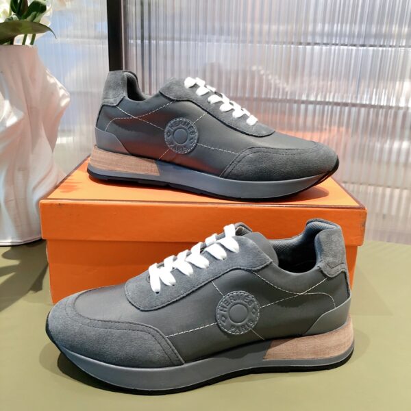 Hermes Cowhide Leather Casual Sport Shoes For Couple - Image 5