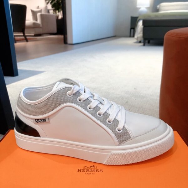 Hermes New Cowhide Leather Casual Sport Shoes For Couple - Image 4