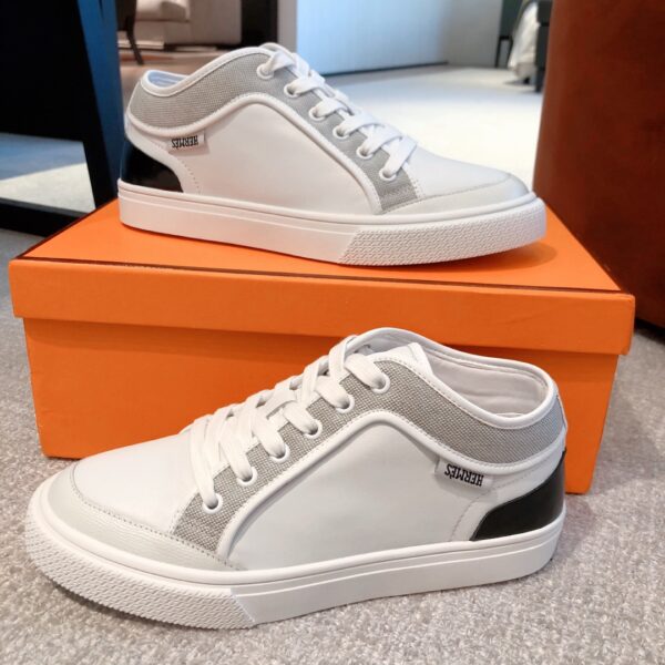 Hermes New Cowhide Leather Casual Sport Shoes For Couple - Image 5