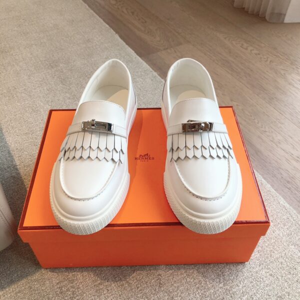 Hermes New Cowhide Leather Casual Sport Shoes For Men And Women - Image 2