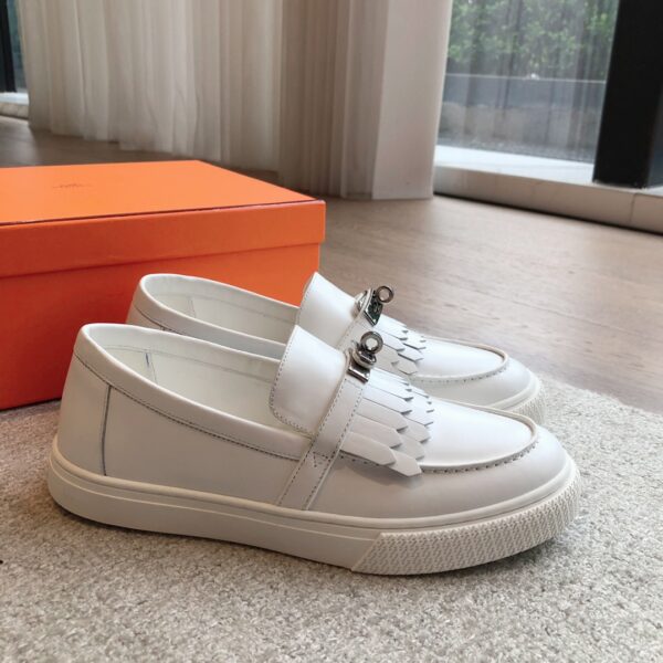 Hermes New Cowhide Leather Casual Sport Shoes For Men And Women - Image 3
