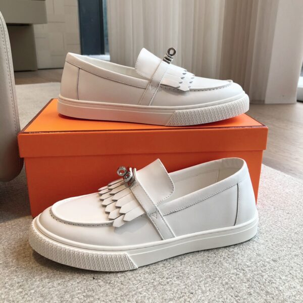 Hermes New Cowhide Leather Casual Sport Shoes For Men And Women - Image 5