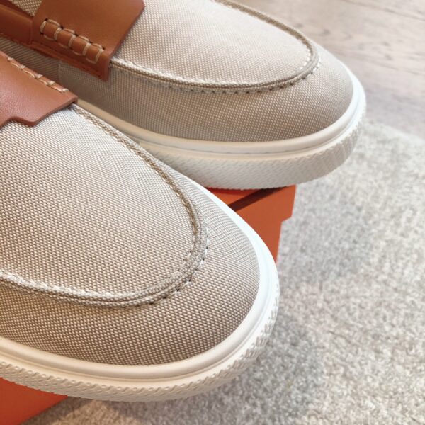 Hermes Fashion Couple's Cowhide Leather Casual Shoes - Image 6