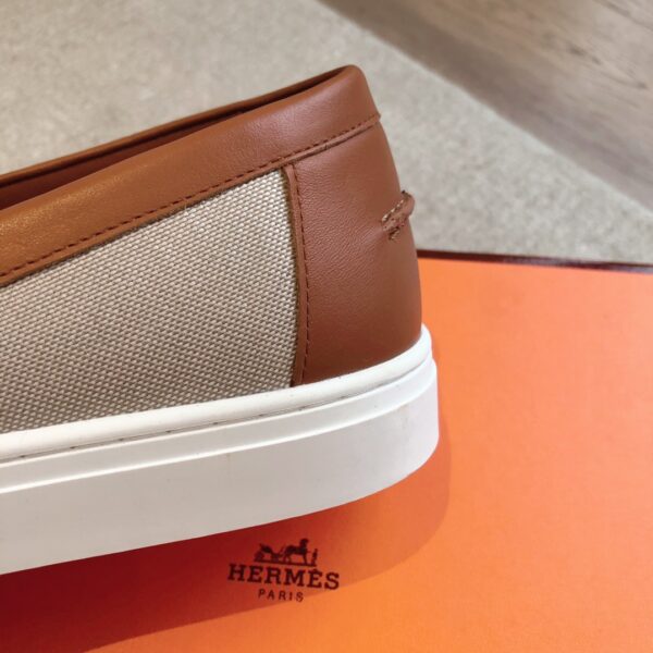 Hermes Fashion Couple's Cowhide Leather Casual Shoes - Image 7