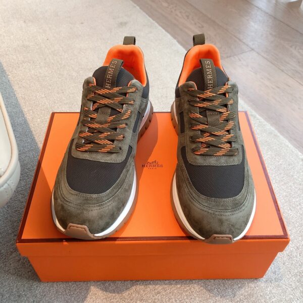 Hermes New Couple's Suede Cowhide Leather Casual Sport Shoes - Image 2
