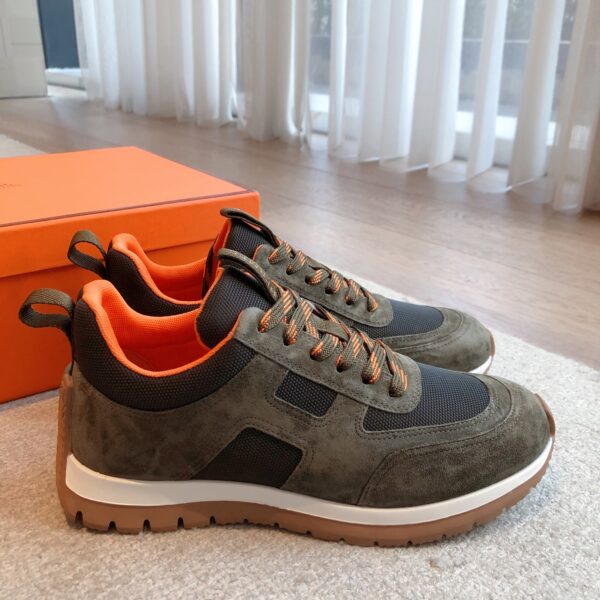 Hermes New Couple's Suede Cowhide Leather Casual Sport Shoes - Image 3