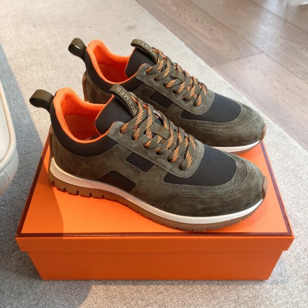Hermes New Couple's Suede Cowhide Leather Casual Sport Shoes
