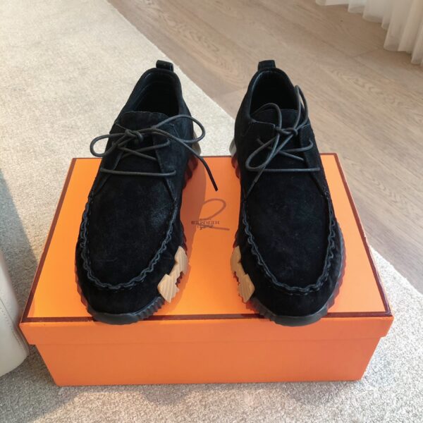 Hermes High Quality Couple's Suede Cowhide Leather Casual Shoes - Image 2