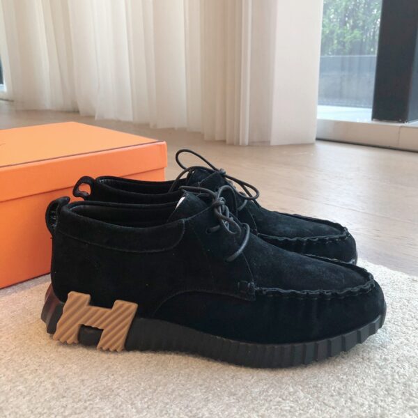 Hermes High Quality Couple's Suede Cowhide Leather Casual Shoes - Image 3