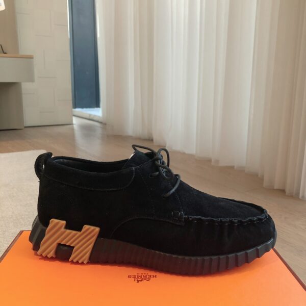 Hermes High Quality Couple's Suede Cowhide Leather Casual Shoes - Image 4