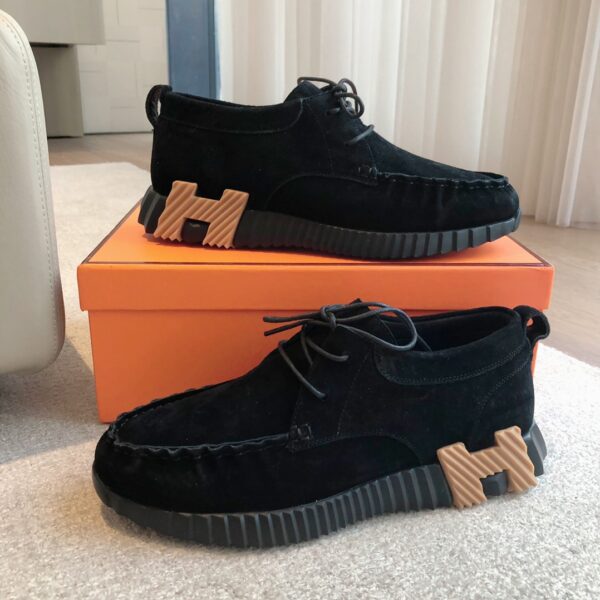 Hermes High Quality Couple's Suede Cowhide Leather Casual Shoes - Image 5