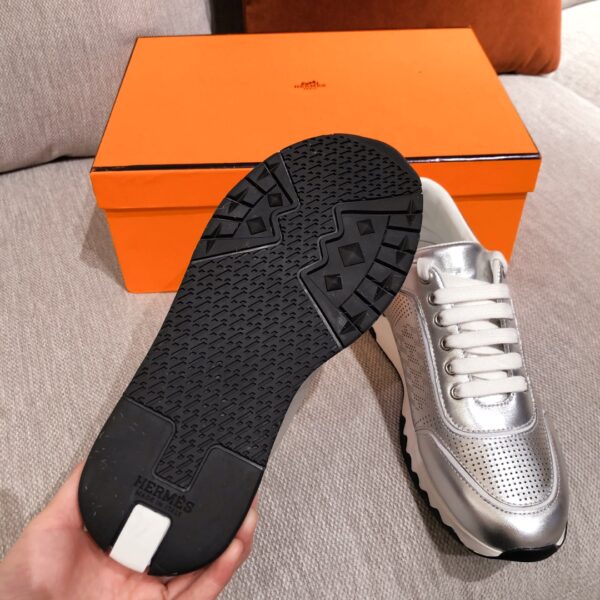 Hermes Couple's Ventilate Cowhide Leather Casual Sport Shoes - Image 9