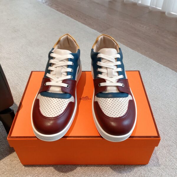 Hermes Couple's Ventilate Cowhide Leather Sport Shoes - Image 2