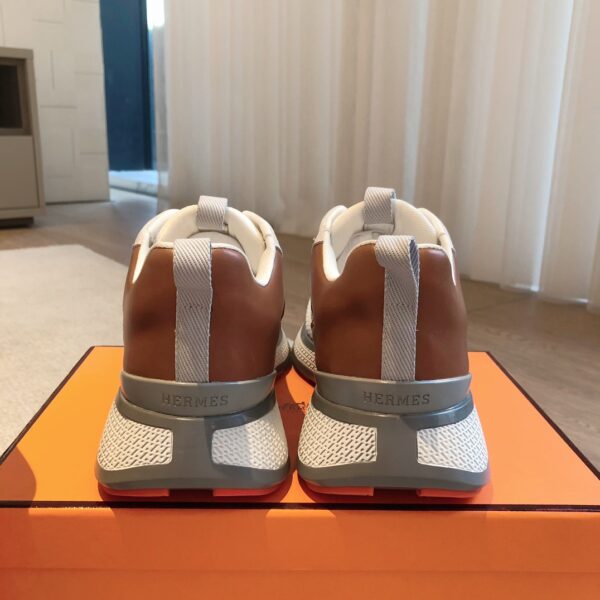 Hermes Couple's Breathable Fabric And Cowhide Leather Dad Shoes - Image 8