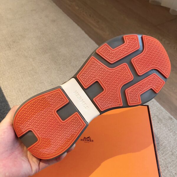 Hermes Couple's Breathable Fabric And Cowhide Leather Dad Shoes - Image 9