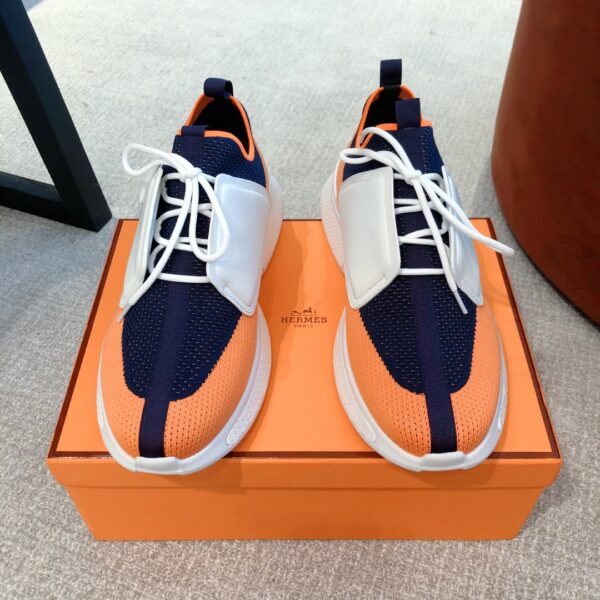 Hermes Men's Breathable Fabric And Cowhide Leather Sport Shoes - Image 2