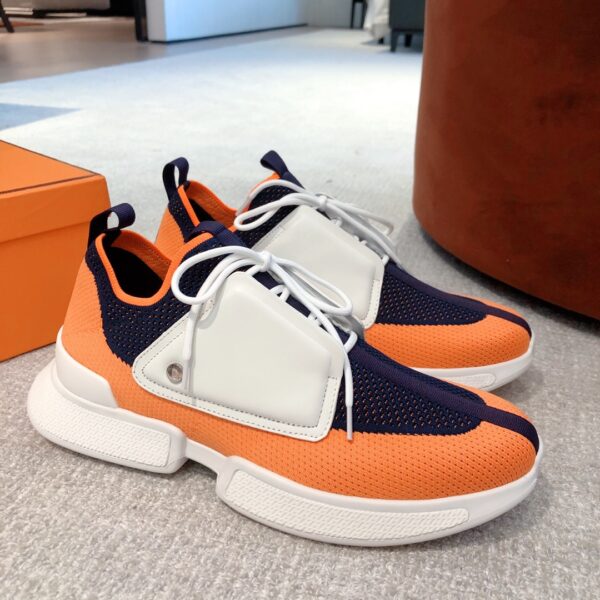 Hermes Men's Breathable Fabric And Cowhide Leather Sport Shoes - Image 3