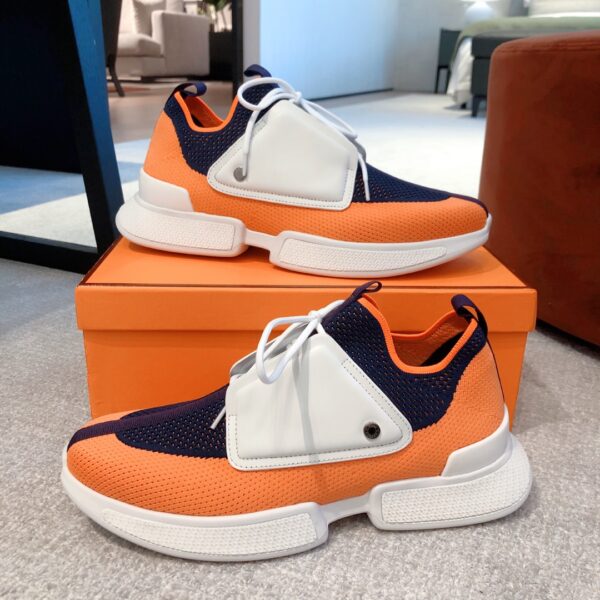 Hermes Men's Breathable Fabric And Cowhide Leather Sport Shoes - Image 5