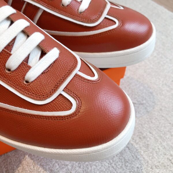 Hermes Couple's Autumn And Winter Cowhide Leather Sport Shoes - Image 6