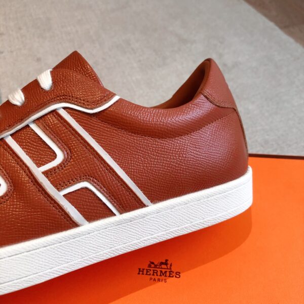 Hermes Couple's Autumn And Winter Cowhide Leather Sport Shoes - Image 7