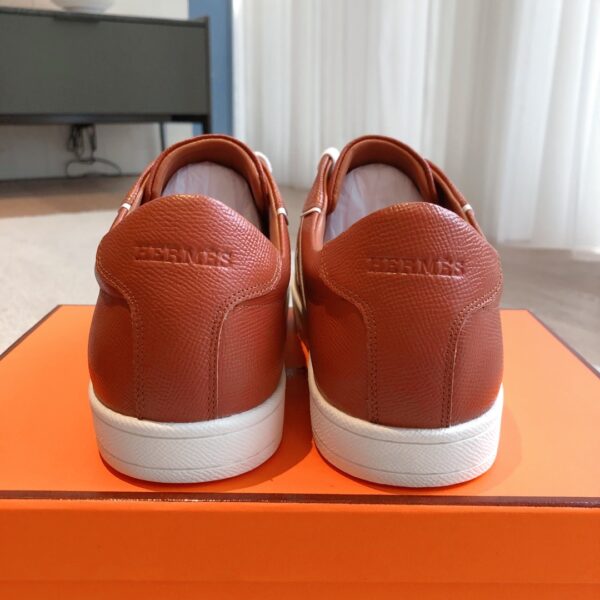 Hermes Couple's Autumn And Winter Cowhide Leather Sport Shoes - Image 8