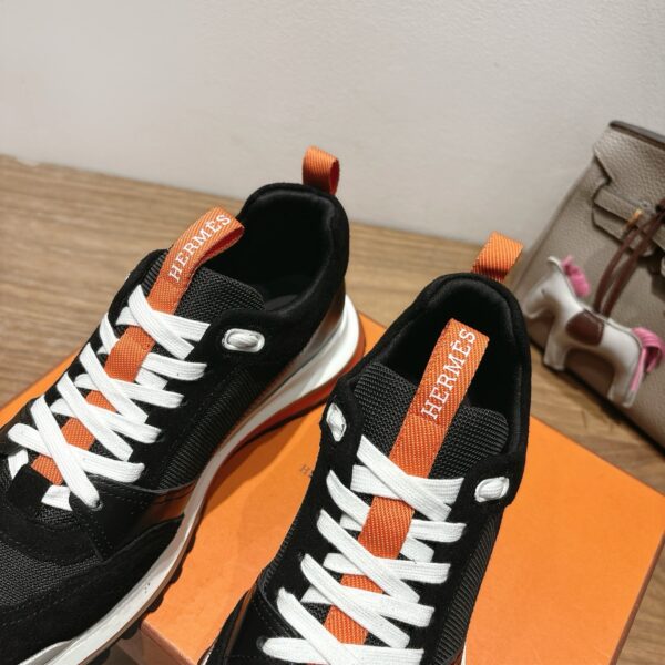 Hermes Autumn And Winter Breathable Fabric And Cowhide Leather Sport Shoes - Image 6