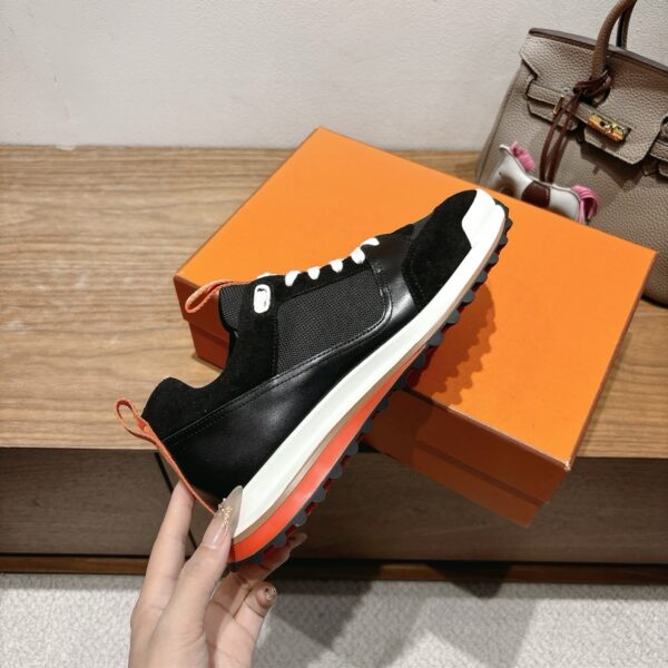 Hermes Autumn And Winter Breathable Fabric And Cowhide Leather Sport Shoes - Image 9