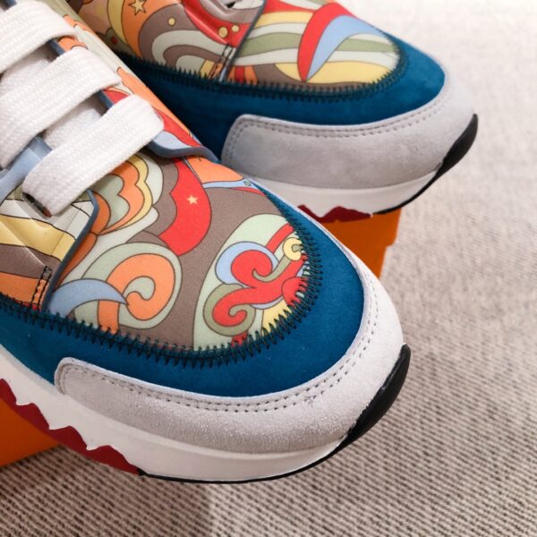 Hermes Canvas And Cowhide Leather Sport Shoes For Men And Women - Image 6