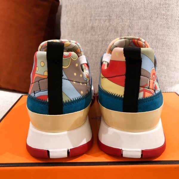 Hermes Canvas And Cowhide Leather Sport Shoes For Men And Women - Image 8