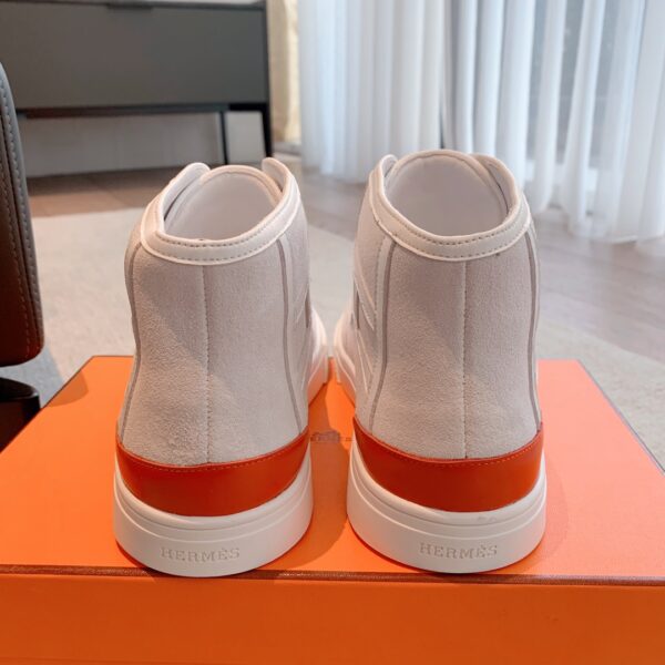 Hermes High Top Suede Cowhide Leather Casual Sport Shoes For Men And Women - Image 8