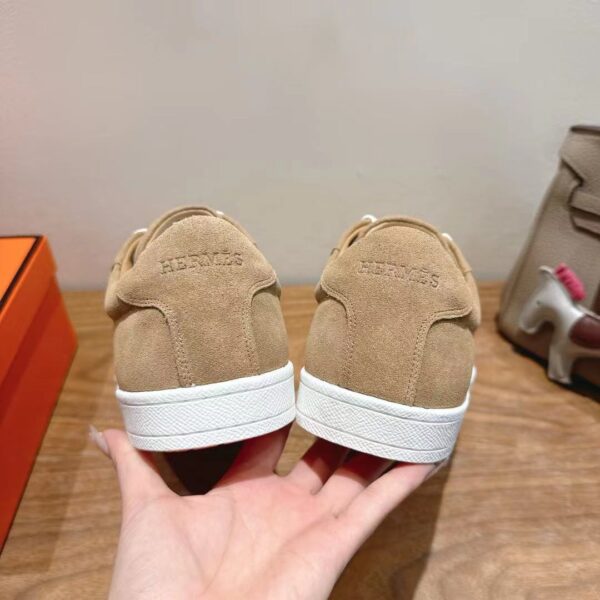 Hermes Couple‘s Low Top Cowhide Leather Casual Sport Shoes - Image 8