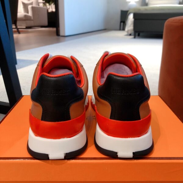 Hermes Couple‘s Fashion Cowhide Leather Casual Sport Shoes - Image 8