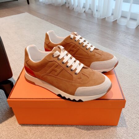 Hermes Couple‘s New Cowhide Leather Casual Sport Shoes