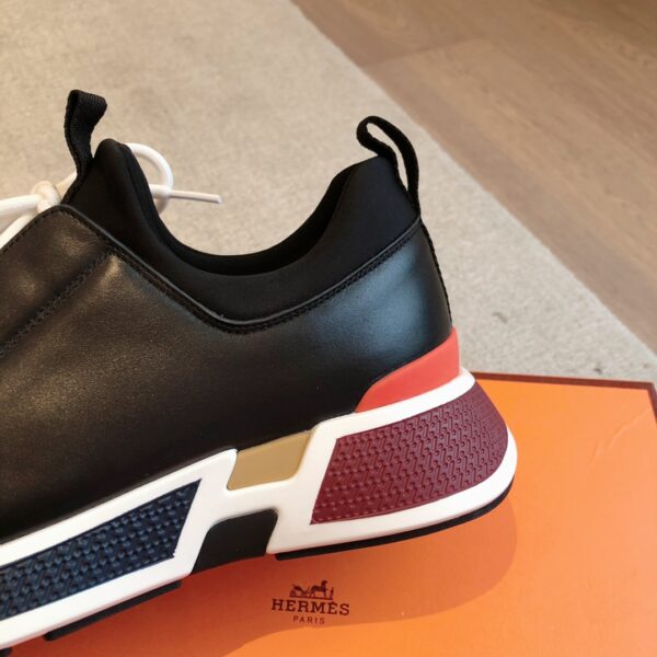Hermes Classic Couple‘s Canvas And Cowhide Leather Dad Shoes - Image 7