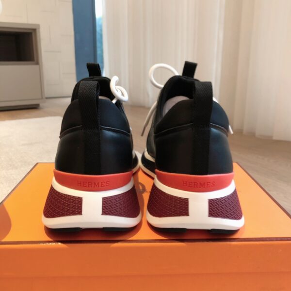 Hermes Classic Couple‘s Canvas And Cowhide Leather Dad Shoes - Image 8