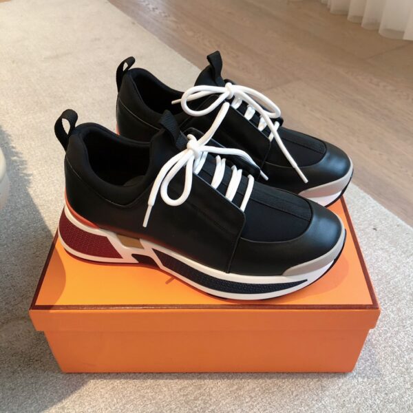 Hermes Classic Couple‘s Canvas And Cowhide Leather Dad Shoes