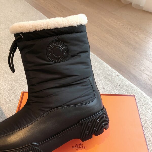 Hermes Classic Couple‘s Autumn And Winter Knitted Fabric Boots - Image 7