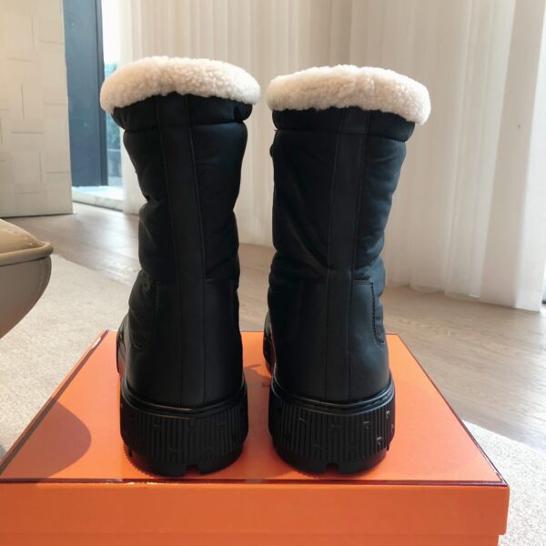 Hermes Classic Couple‘s Autumn And Winter Knitted Fabric Boots - Image 8