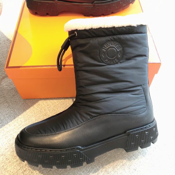 Hermes Classic Couple‘s Autumn And Winter Knitted Fabric Boots - Image 5