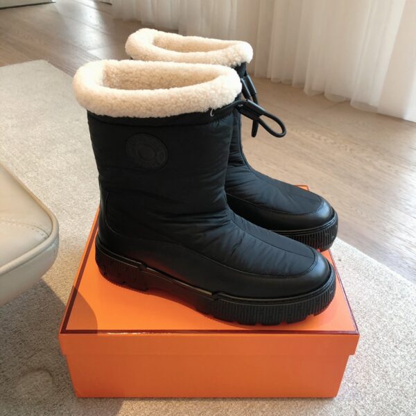 Hermes Classic Couple‘s Autumn And Winter Knitted Fabric Boots
