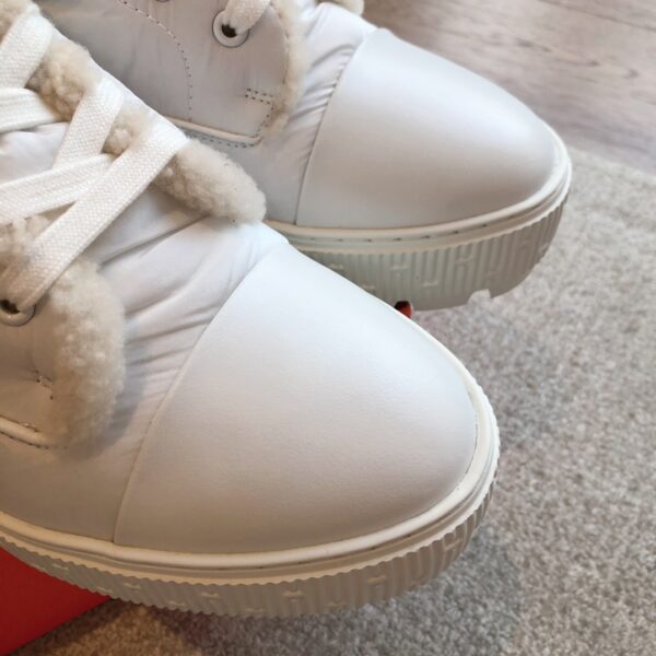 Hermes Couple‘s Autumn And Winter Knitted Fabric And Wool Boots - Image 6