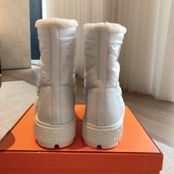Hermes Couple‘s Autumn And Winter Knitted Fabric And Wool Boots - Image 8