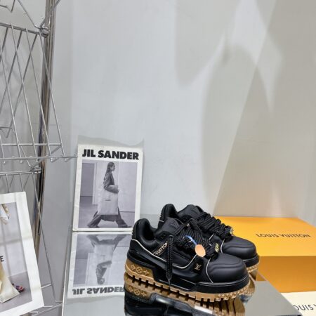 Louis Vuitton Trainer Couple's Cowhide Leather Sports Skateboard Shoes